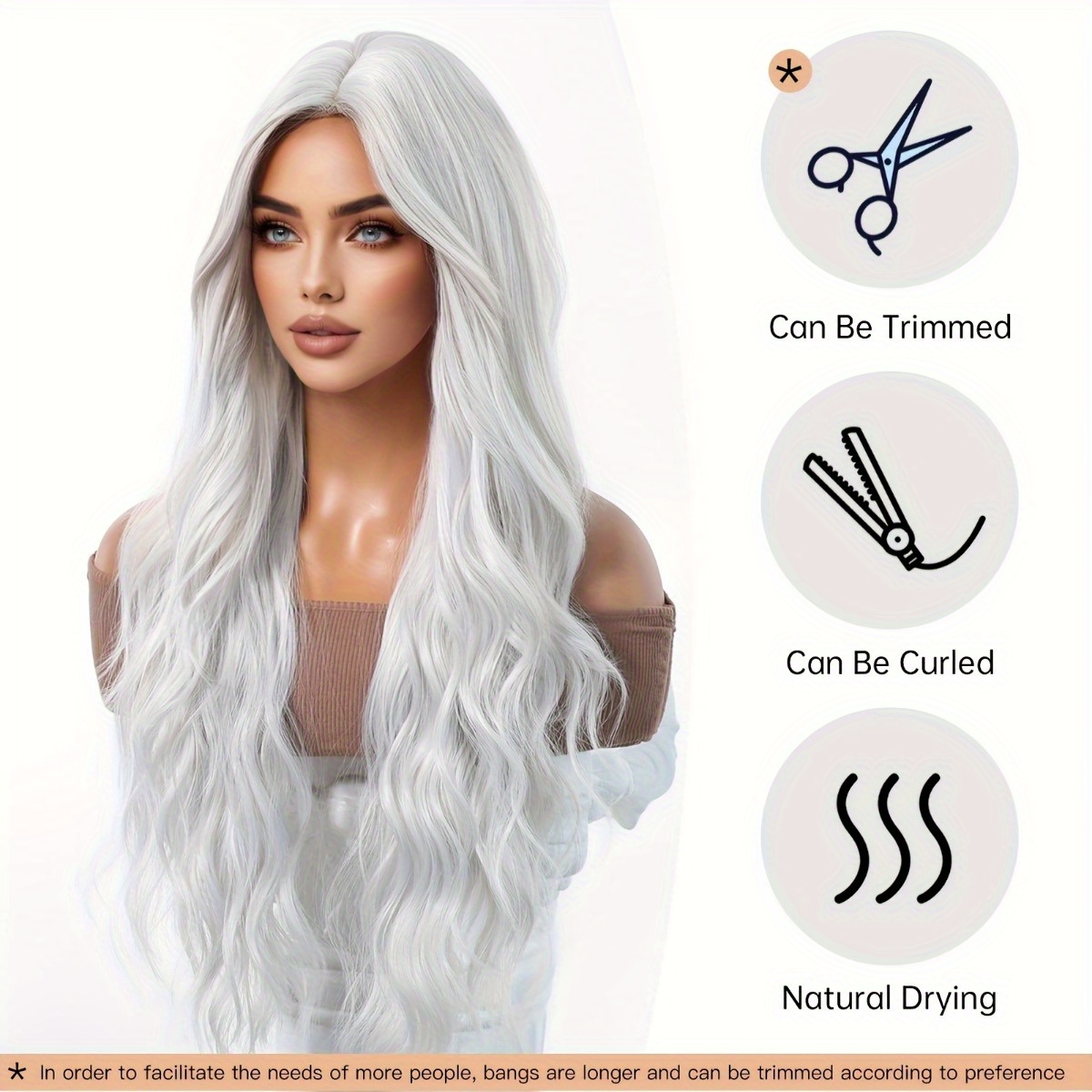 Hair Care Daily - 안신 브랜드 합성 섬유 가발: 은백색