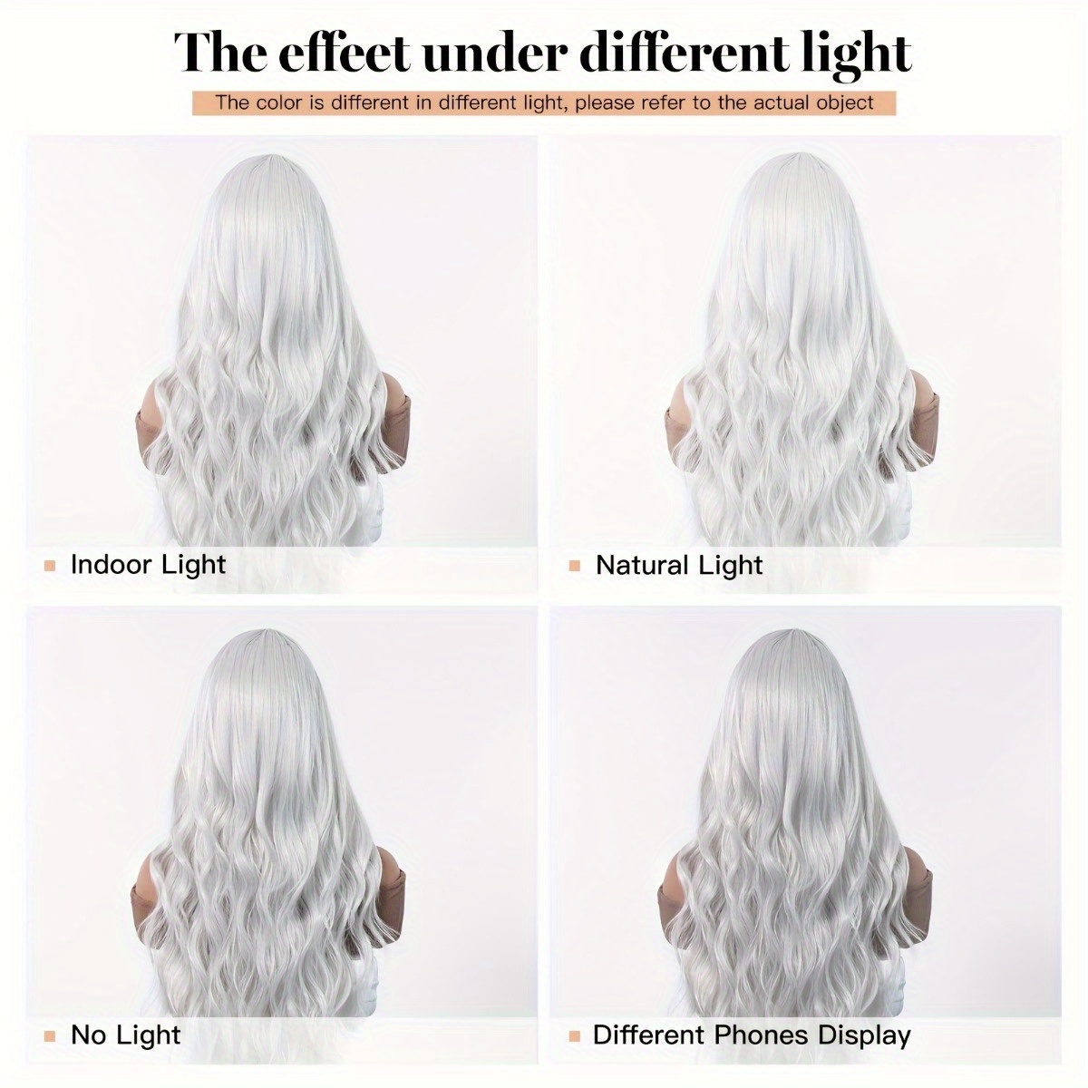 안신 브랜드 합성 섬유 가발: 은백색 자연스러운 큰 웨 - Hair Care Daily 리뷰 및 가격