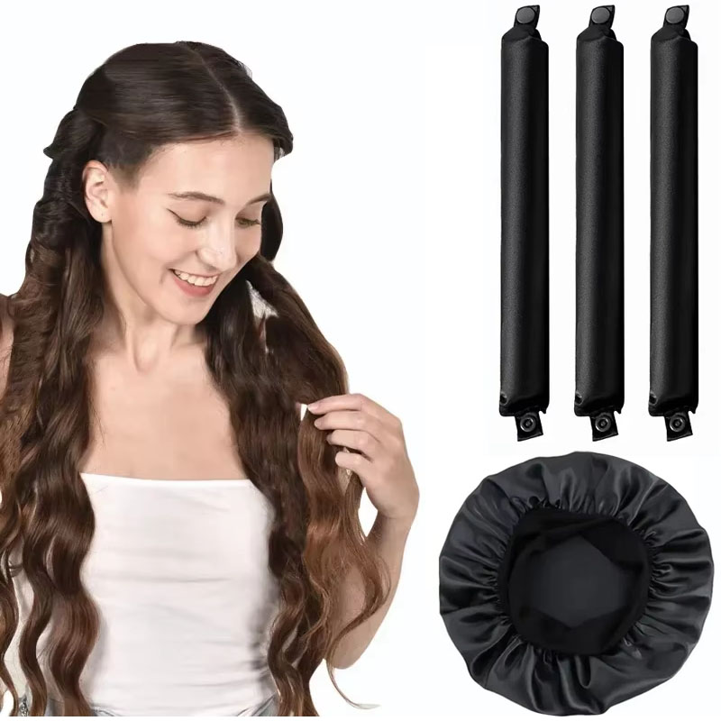 4/5개입 무열 컬링 로드 세트 (새틴 보닛 포함) 긴 - Hair Roller Set Flexi 리뷰 및 가격