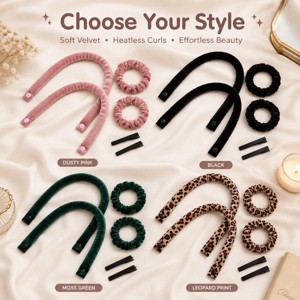 6종 무열 컬링 로드 세트, 열 없는 헤어 컬러, 밤새 - Hair Roller Set Flexi 리뷰 및 가격