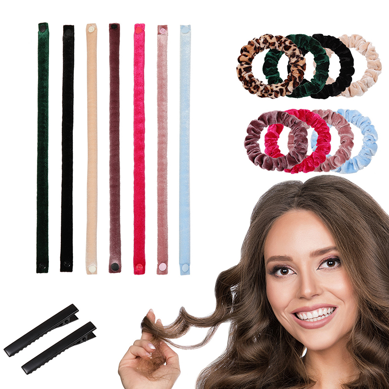 6 개/대 35cm 긴 부드러운 패브릭 새틴 열 없음  - Hair Roller Set Flexi 리뷰 및 가격