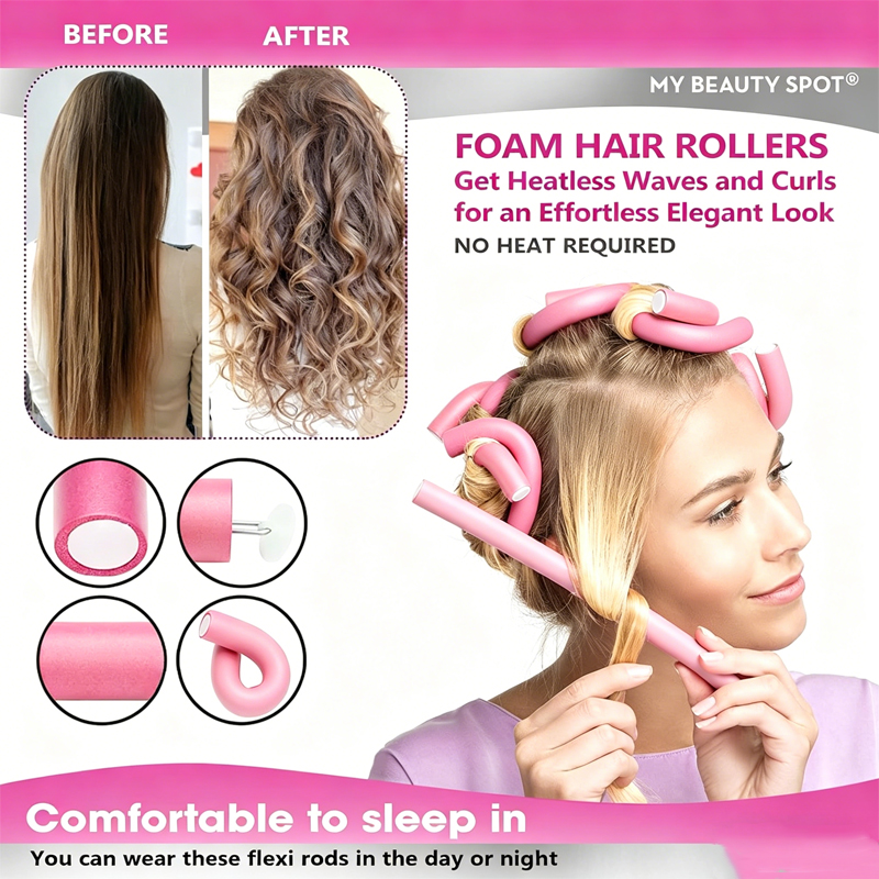 6개입/팩 새로운 오버사이즈 플렉시블 컬링 트위스트 플 - Hair Roller Set Flexi 리뷰 및 가격
