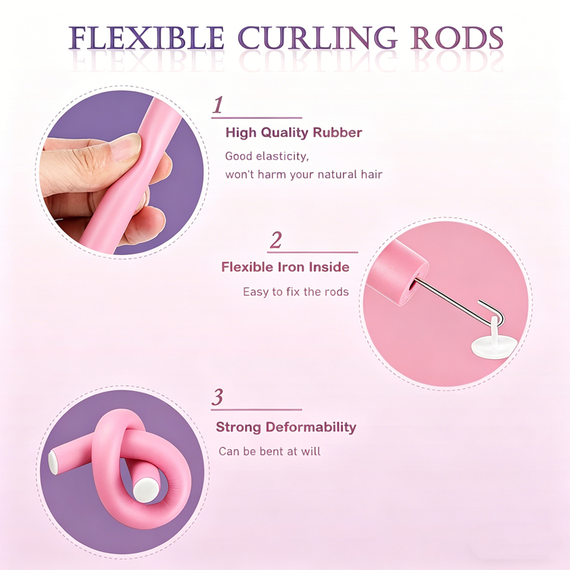 6개입/팩 새로운 오버사이즈 플렉시블 컬링 트위스트 플 - Hair Roller Set Flexi 리뷰 및 가격